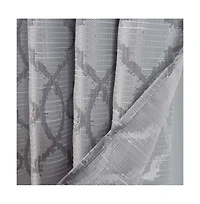Rt Designers Collection Brookfield Jacquard High Quality Light Filtering Grommet Curtain Panel 54" x 90" Silver