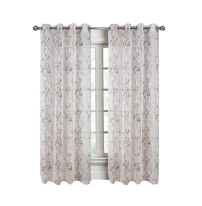 Rt Designers Collection Celine Sheer 55 x 216 in. Sheer Curtain Scarf Valance Neon Blue