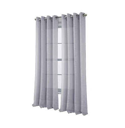 Rt Designers Collection Dexter Linen Texture Grommet Light Filtering Window Curtain Panel 54" x 84" Silver