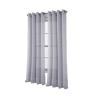 Rt Designers Collection Dexter Linen Texture Grommet Light Filtering Window Curtain Panel 54" x 84" Silver