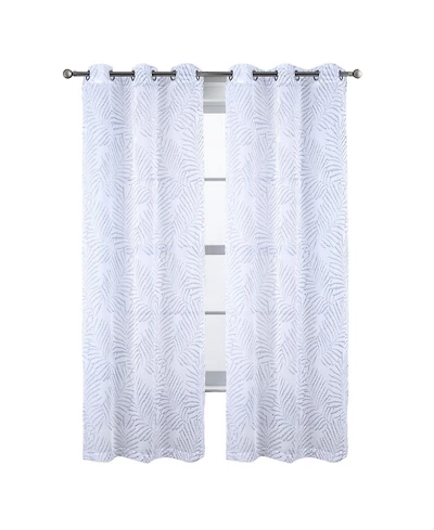 Rt Designers Collection Faye Grommet Metallic Sheer Printed Doily Curtain Panel 54" x 84