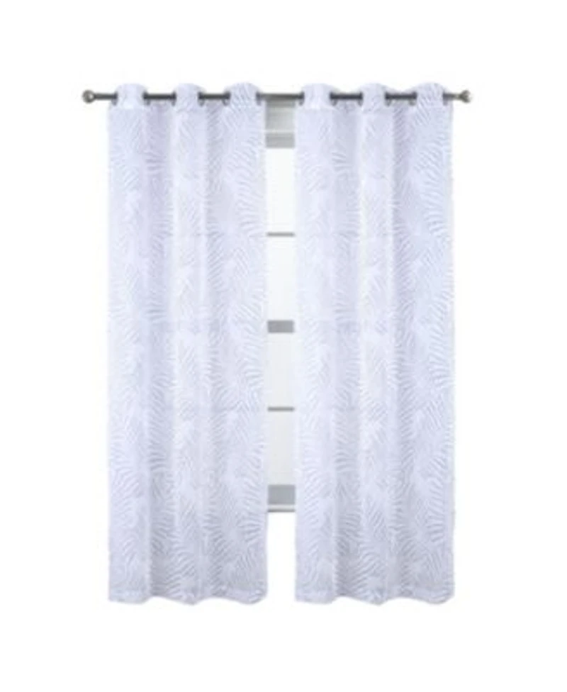 Rt Designers Collection Faye Grommet Metallic Sheer Printed Doily Curtain Panel 54 X22 X X22