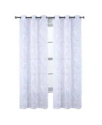 Rt Designers Collection Faye Grommet Metallic Sheer Printed Doily Curtain Panel 54 X22 X X22