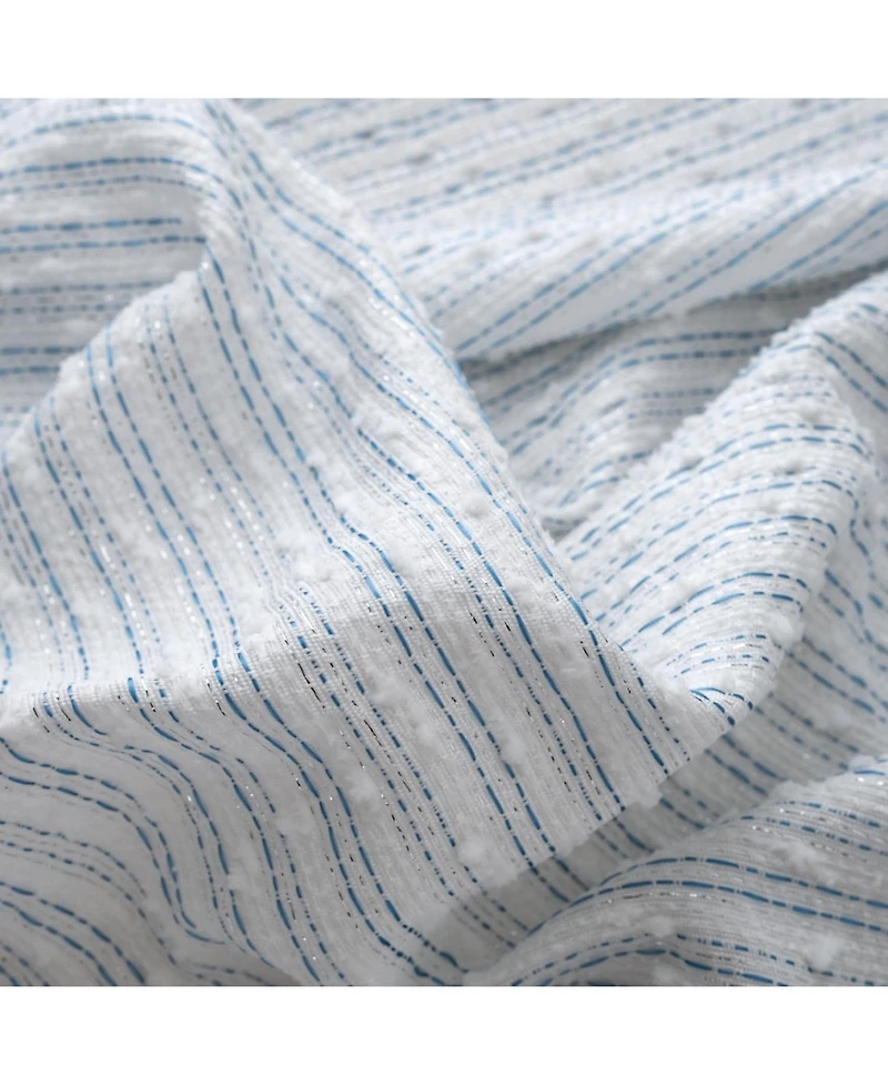 Rt Designer Collection Barnet Jacquard Luxurious Decorative Grommet Curtain Panel 54" x 84" Blue