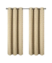 Rt Designer Collection Luciana Embroidered Blackout Luxurious Decorative Grommet Curtain Panel 54" x 84" Beige
