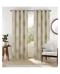 Rt Designer Collection Helena Halo Foil Blackout Luxurious Decorative Grommet Curtain Panel 54" x 90" Taupe