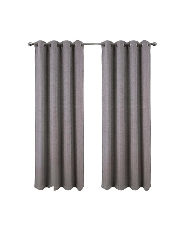 Rt Designer Collection Demi Lux Jacquard Blackout Grommet Curtain Panel 52" x 84" Charcoal