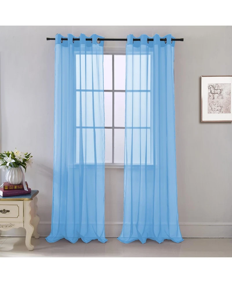 Rt Designers Collection Cara Grommet Curtain Panel for Windows 54" x 84" Neon