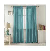 Rt Designers Collection Nikki Premium Rod Pocket Curtain Panel 54" x 95" Teal