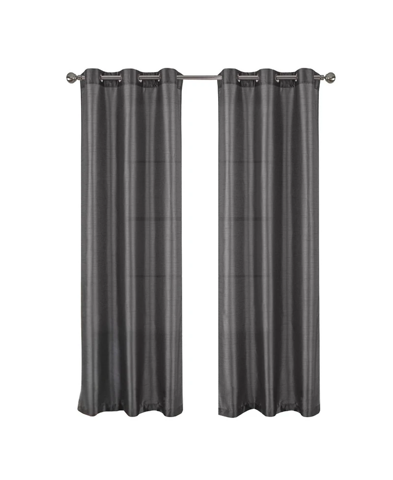 Rt Designer Collection Nancy Grommet Luxurious Modern Design Curtain Panel 54" x 95" Charcoal