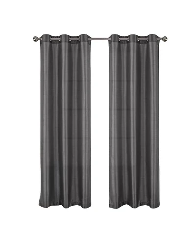 Rt Designer Collection Nancy Grommet Luxurious Modern Design Curtain Panel 54" x 95" Charcoal