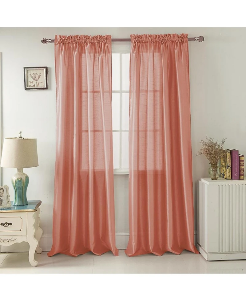 Rt Designers CollectionRamallah Trading Nikki Rod Pocket Top Panel 55" X 84" Coral