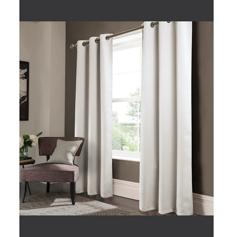 Rt Designers Collection Anchorage Premium Blackout Grommet Curtain Panel 54" x 63" White