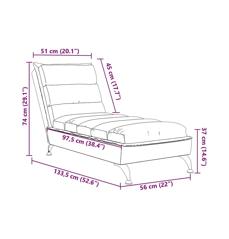vidaXL Chaise Lounge Blue Fabric (100% polyester), Plywood, Chromed Steel