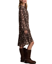Lucky Brand Women's Dropped Waist Floral Mini Dress