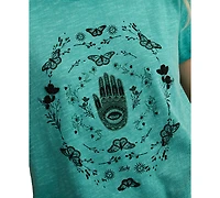 Lucky Brand Women's Hamsa Butterfly Frame Crewneck T-Shirt