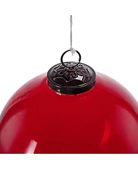 Streamdale 6" Red Glass Ornament Decorative Hanging Ball Christmas Tree Ornaments Set of 3