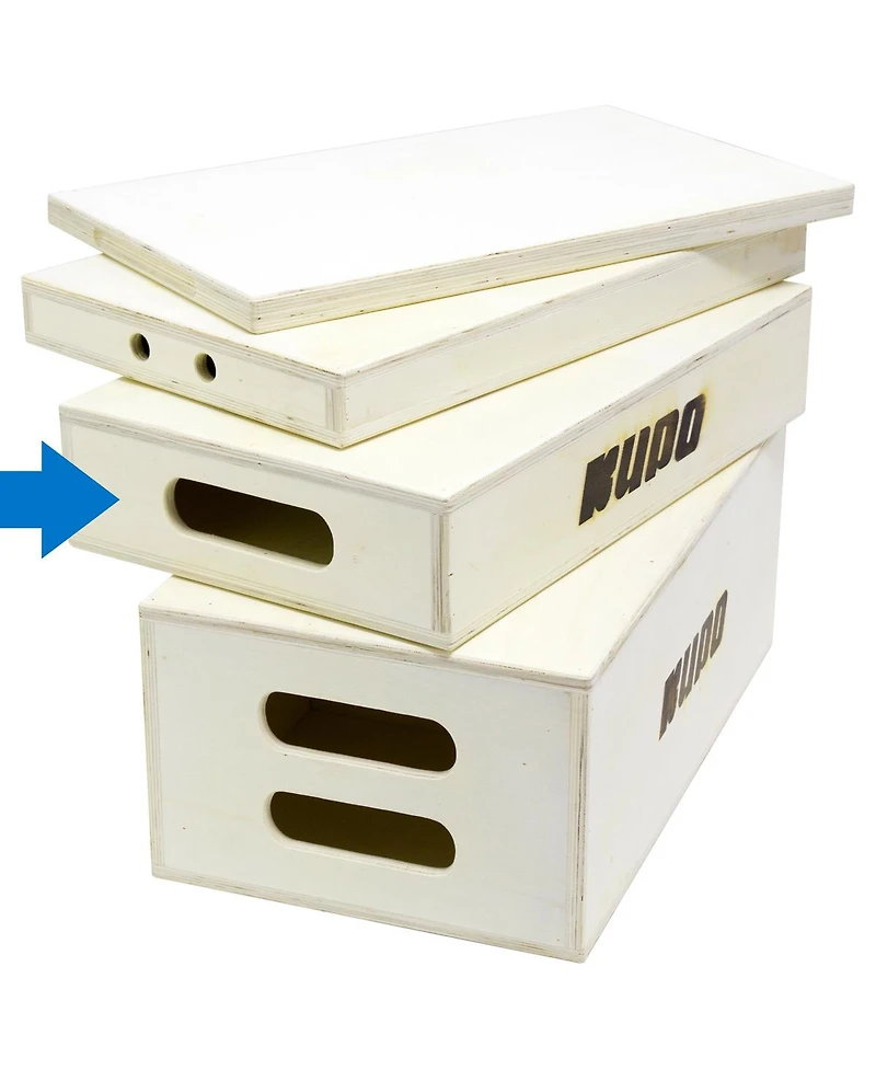 Kupo 20x12x4" Wooden Apple Box, Half, Natural