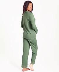 iCollection Women's Stretch Knit Long-Sleeve Pajama Set