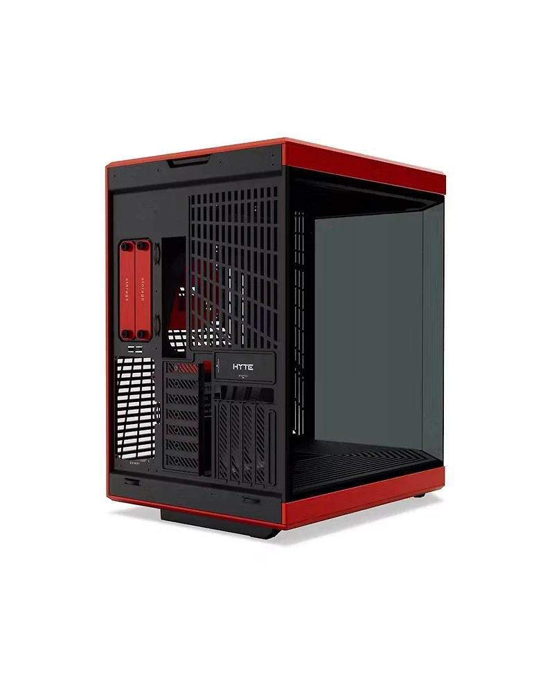 Hyte Y70 Dual Chamber Modern Aesthetic Panoramic Tempered Glass Eatx Mid-Tower Computer Case, Red