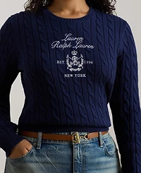 Lauren Ralph Plus Embroidered Crest Sweater