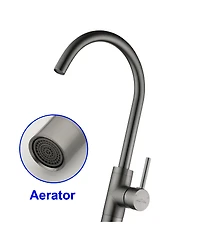 Boyel Living Freestanding Floor Mount Single Handle Bath Tub Filler Faucet with Water Supply Lines in Brushed Gold