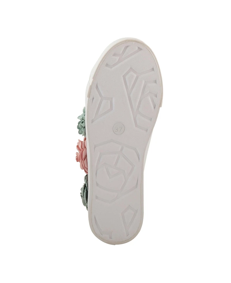 Patrizia Women's Fleur Floral Applique Lace-Up Canvas Sneakers