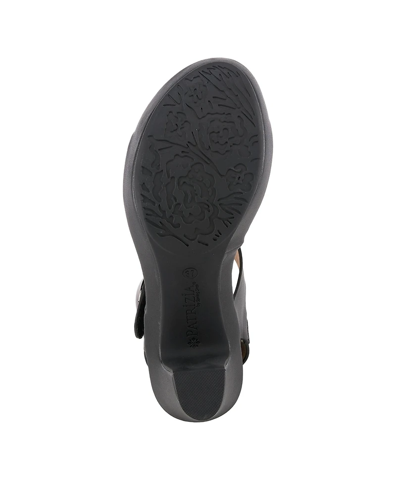 Patrizia Women's Dade Metallic Button Platform Sandals with Adjustable Straps