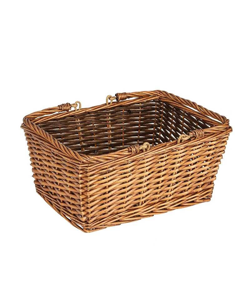 Household Essentials Woven Market Basket, Brown Stain