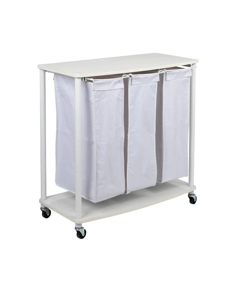 Household Essentials 3-Bag Laundry Sorter, White