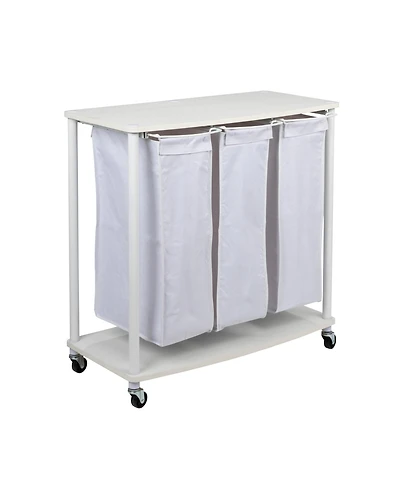 Household Essentials 3-Bag Laundry Sorter, White