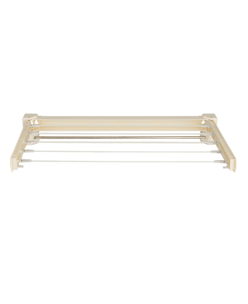 Household Essentials Metal and Plastic Wall Mount Telescoping Drying Rack, White