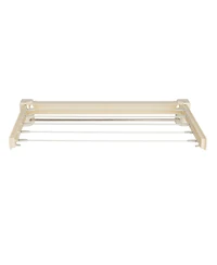 Household Essentials Metal and Plastic Wall Mount Telescoping Drying Rack, White