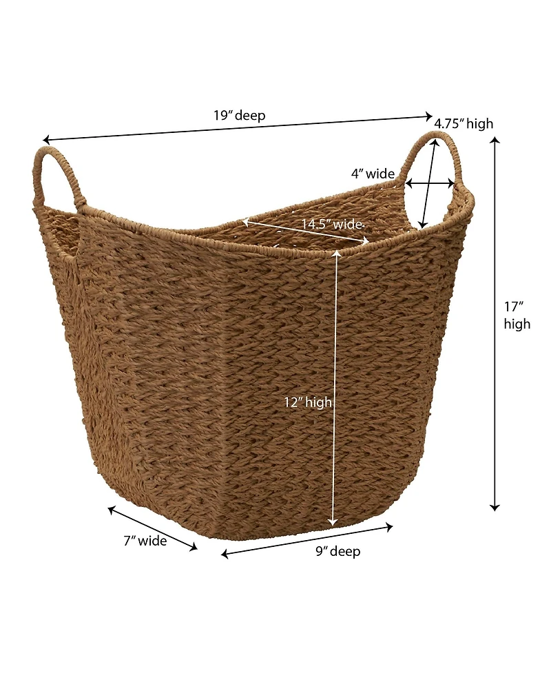 Household Essentials Paper Rope Basket With Handles