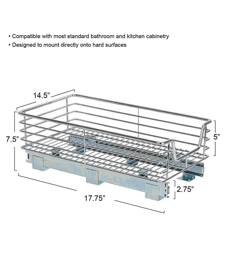 Household Essentials Glidez 14.5" W Chrome-Plated Steel Pull-Out Storage Organizer.