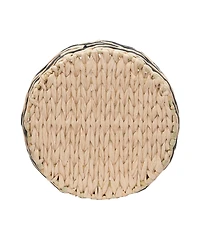 Household Essentials Cattail and Paper Zee Basket, Natural and Black