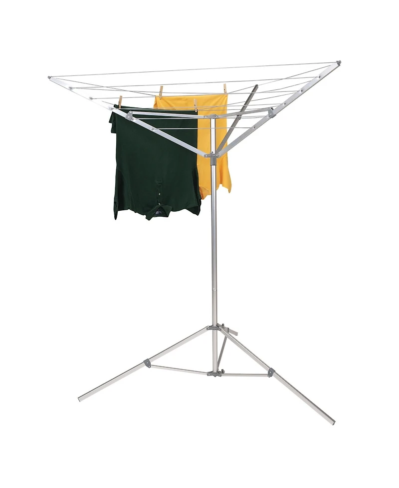 Household Essentials Portable Umbrella Clothesline, 64 Ft of Hanging Space, Silver