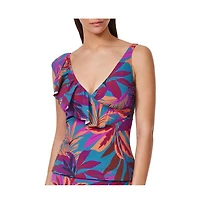 Profile by Gottex Women's Plantopia Ruffle V Neck Surplice Tankini