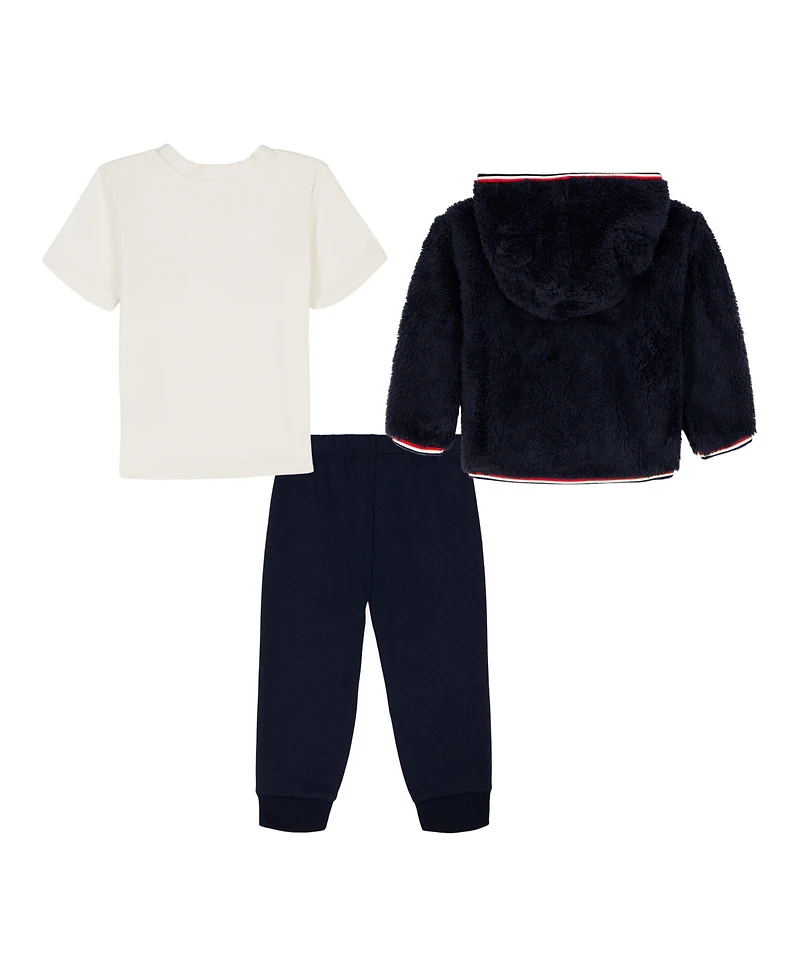 Tommy Hilfiger Baby Boys Zip-Up Hoodie, T-Shirt and Pants, 3-Piece Set