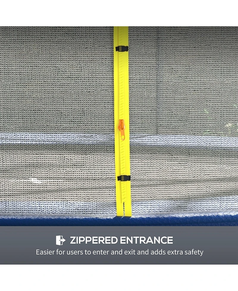 Soozier 14ft Trampoline Net Replacement with Yellow Zippered Entrance