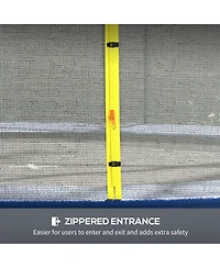 Soozier 14ft Trampoline Net Replacement with Yellow Zippered Entrance