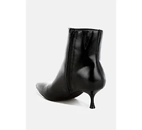 Thymus Faux Leather Kitten Heel Boots