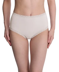 Natori Bliss Lace-Trim High Rise Cotton Brief 755058