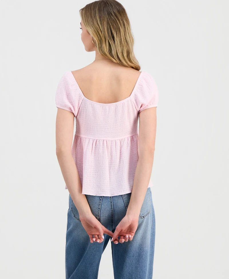 Madden Girl Juniors' Soft Cup Babydoll Top