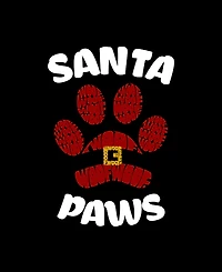 La Pop Art Women's Santa Paws Word V-Neck T-Shirt