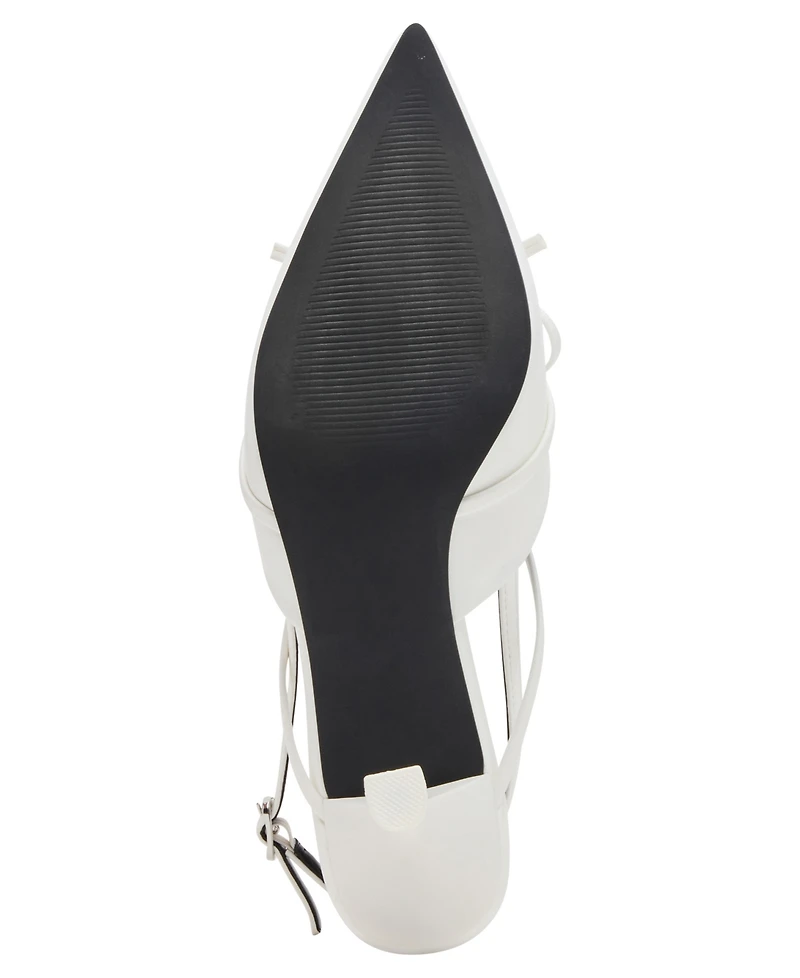 Madden Girl Women's Vixen Bow Slingback Kitten Heel Pumps