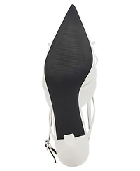 Madden Girl Women's Vixen Bow Slingback Kitten Heel Pumps