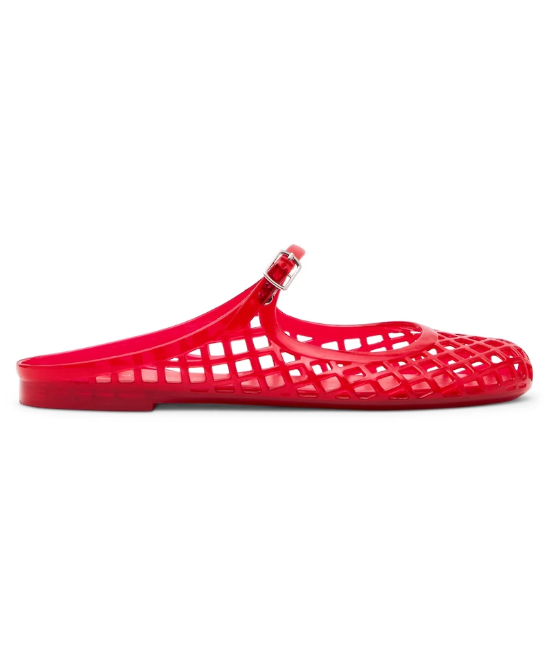 Madden Girl Women's Safron Caged Jelly Mary-Jane Slip-On Flats