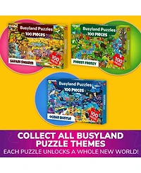 Quokka 100 Piece Puzzles for Kids Ages 6-8 – Intricately Illustrated Safari Animals Puzzle 8-10 Educational Busyland Gam