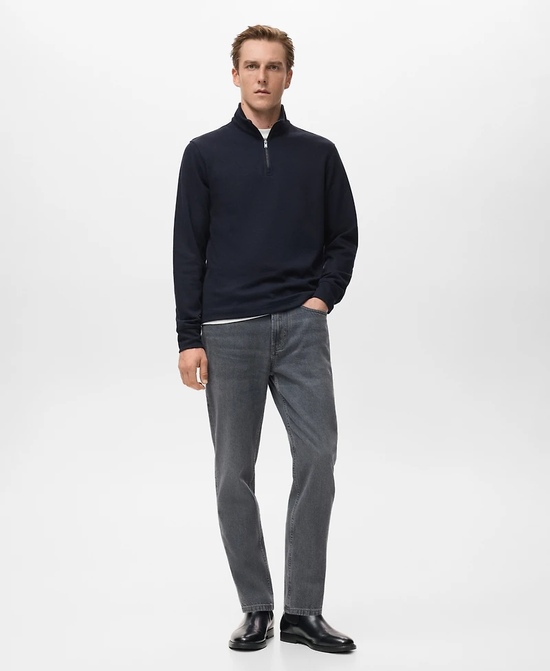 Mango Men's Regular-Fit Zip-Up Sweatshirt